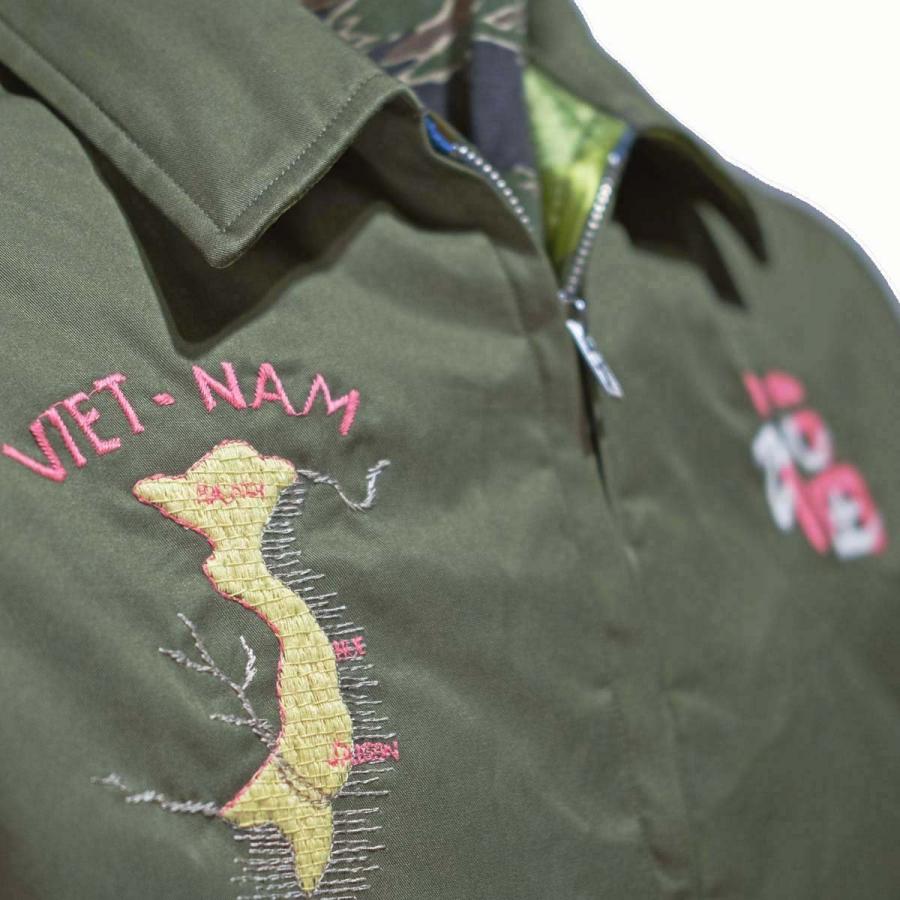 テーラー東洋 TT14901-149 Mid 1960s Style Reversible Vietnam Jacket"TIGER×VITENAM MAP"(OLIVE)｜clothingstorespirits｜05