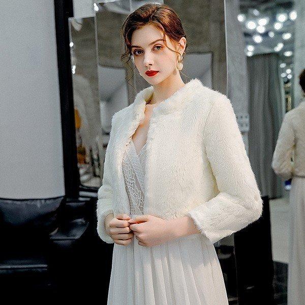 秋冬 防寒ボレロ コート かわいいボレロ 結婚式 ボレロ フォーマル パーティードレスにぴったり お呼ばれ マント