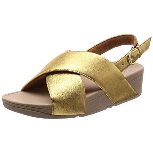 熱販売 [フィットフロップ] コンフォート サンダル LULU Cross Sandals-Leather (ゴールド 23.0 cm) サンダル