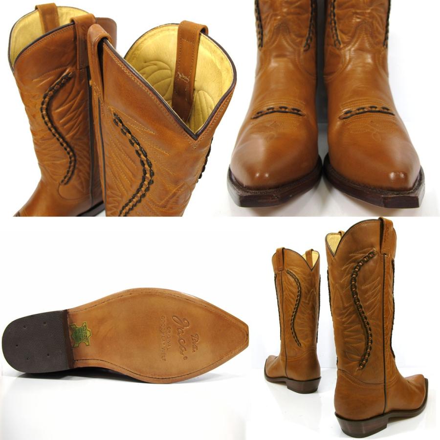 並行輸入品】ハカ ウエスタンブーツ カウボーイブーツ オレンジ