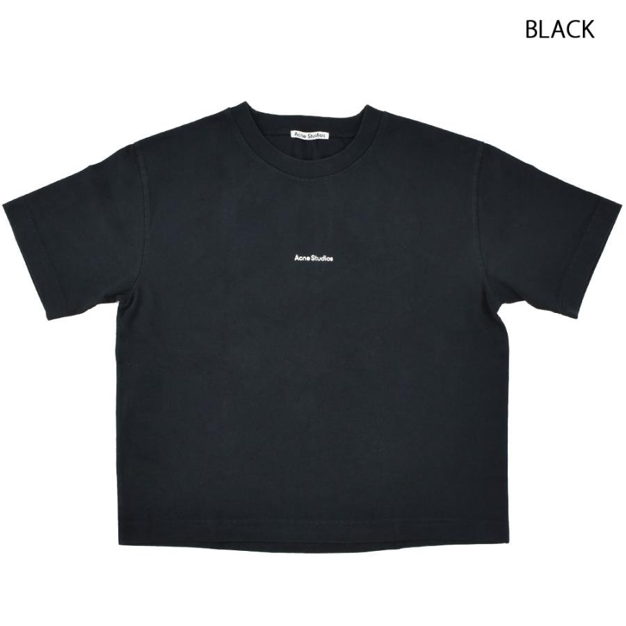 アクネストゥディオズ ロゴTシャツ レディース カットソー クルーネック 半袖 オレンジ ピンク Acne Studios T-SHIRT【送料無料】