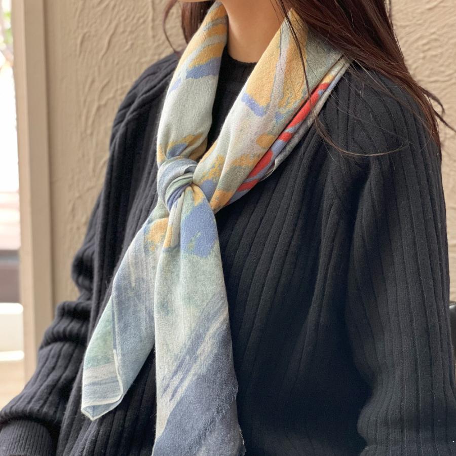 アンドレアズ 19 andrea's 47 ストール カシミヤ シルク ブルー 商品の