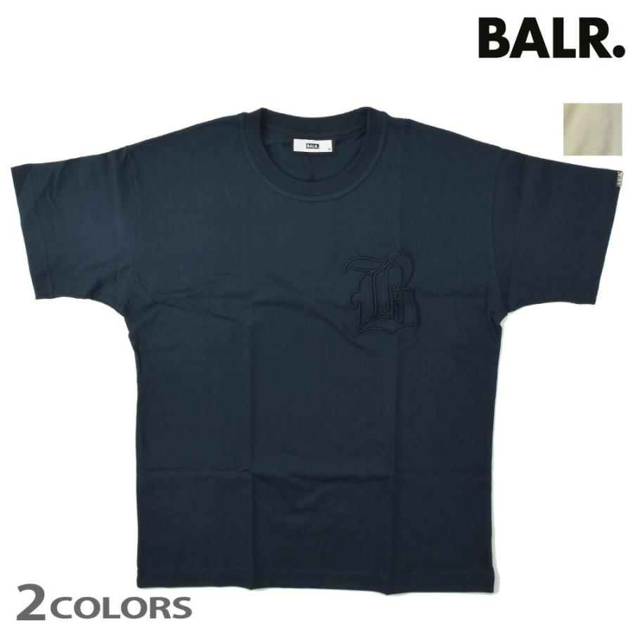 ボーラ― Tシャツ クルーネック カットソー 半袖 ネイビー オフホワイト メンズ BALR. T-SHIRT｜cloudshoe