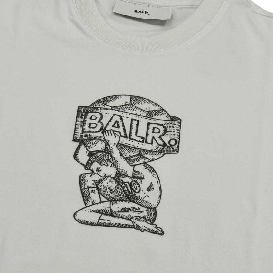 【SALE】【並行輸入品】ボーラー BALR. Tシャツ メンズ カットソー コットン 半袖 クルーネック プリントTシャツ ホワイト 白 GOTL TITAN T-SHIRT_4