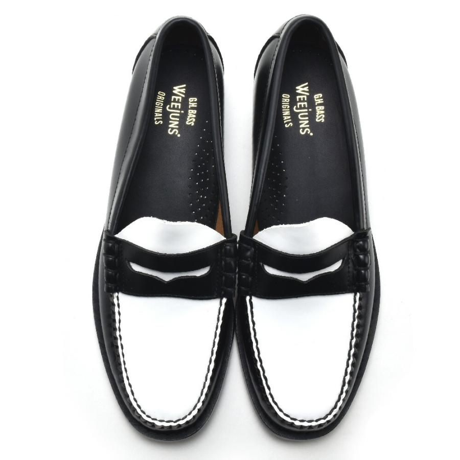 G.H.BASS/ローファー/black×white/US8.5 並行輸入品】G.H.バス ラーソン ローファー メンズ 革靴 Dワイズ