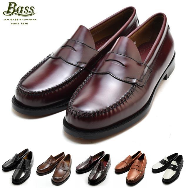 ジーエイチバス ペニー ローファー ローガン ブラック ワイン メンズ G.H.BASS WEEJUNS LOGAN PENNY LOAFER