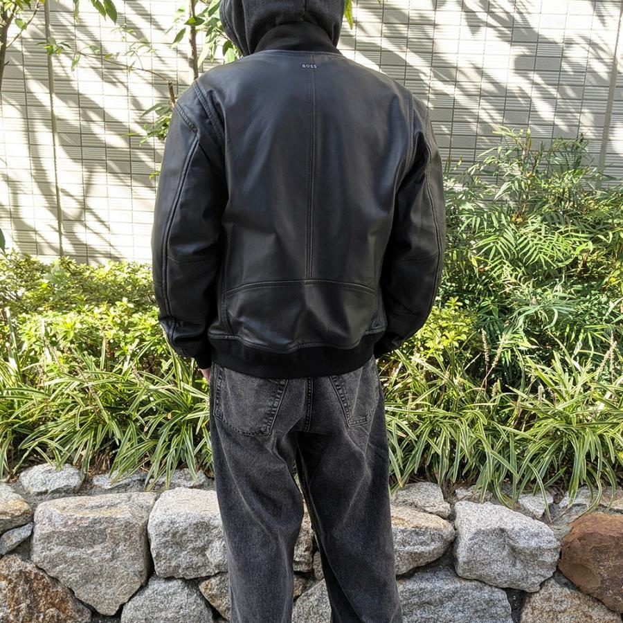 並行輸入品】ボス BOSS レザージャケット メンズ ブルゾン レギュラー