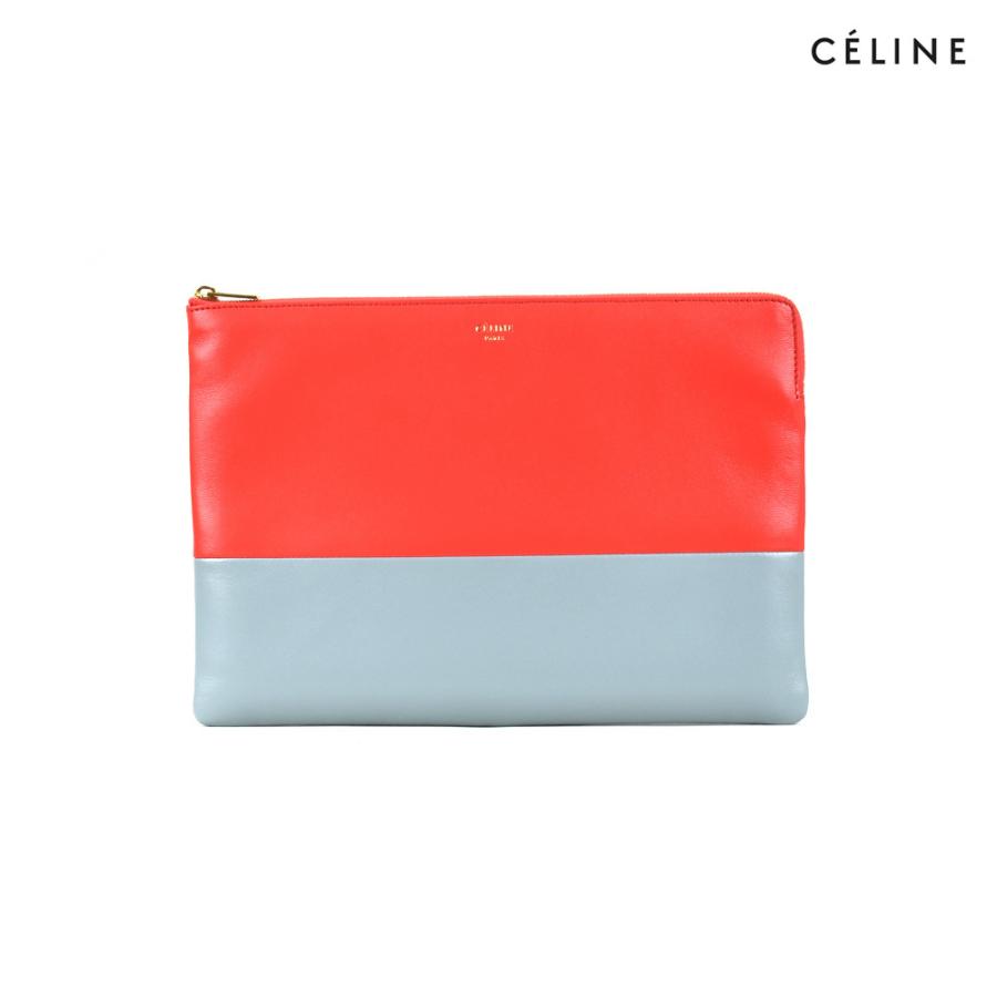 セリーヌ クラッチバッグ ソロ ポーチ バイカラー レッド グレー レディース CELINE  10423 3AFF 27AC SLG Solo｜cloudshoe