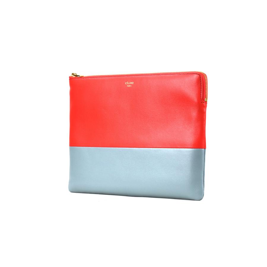 CELINE セリーヌ クラッチバッグ ソロ ポーチ バイカラー レッド CELINE セリーヌ クラッチバッグ ソロ ポーチ バイカラー レッド