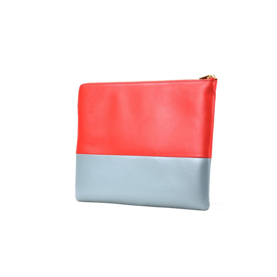 CELINE セリーヌ クラッチバッグ ソロ ポーチ バイカラー レッド CELINE セリーヌ クラッチバッグ ソロ ポーチ バイカラー レッド