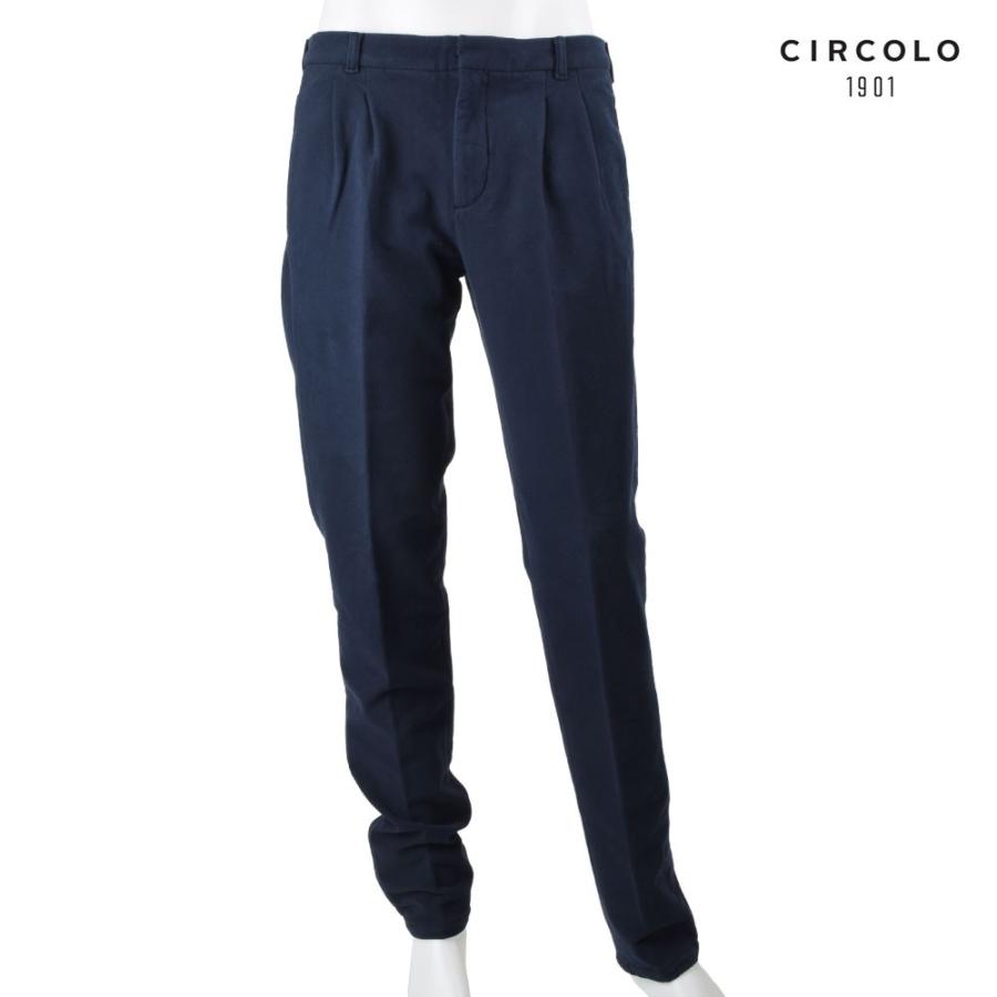 【並行輸入品】チルコロ 1901 スラックス トラウザーパンツ スウェット ネイビー メンズ CIRCOLO1901 CN1565