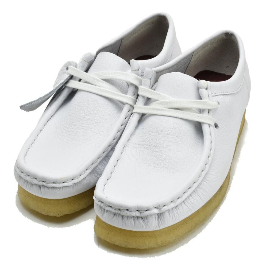 最終Clarks ホワイト モカシン 靴ひも付き