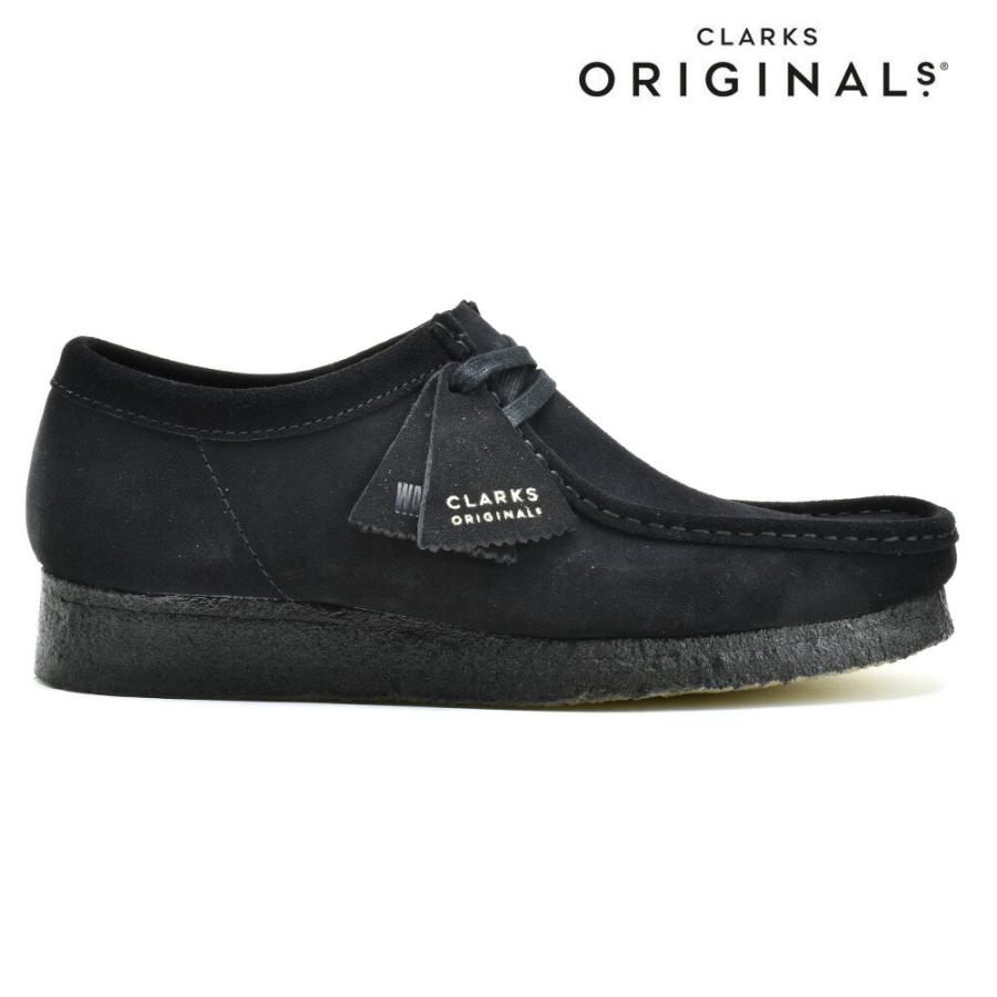 【SALE】クラークス オリジナルス ワラビー ローカット モカシン シューズ ブラック 黒 スエード ORIGINALS WALLABEE メンズ｜cloudshoe