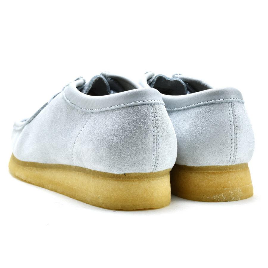 クラークス オリジナルス ワラビー ローカット モカシン シューズ ライトブルー 水色 レザー ORIGINALS WALLABEE メンズ｜cloudshoe｜03