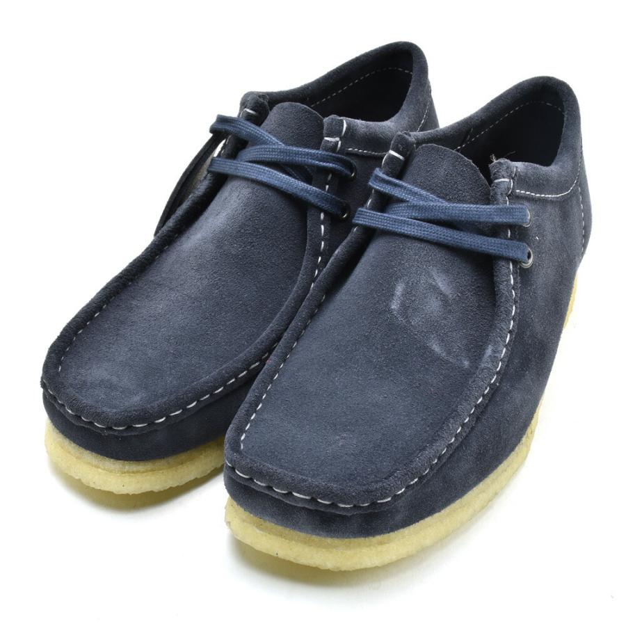 クラークス オリジナルス ワラビー ローカット モカシン シューズ インク スエード ネイビー系 ORIGINALS WALLABEE メンズ｜cloudshoe｜02