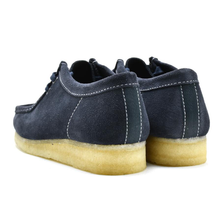 クラークス オリジナルス ワラビー ローカット モカシン シューズ インク スエード ネイビー系 ORIGINALS WALLABEE メンズ｜cloudshoe｜03