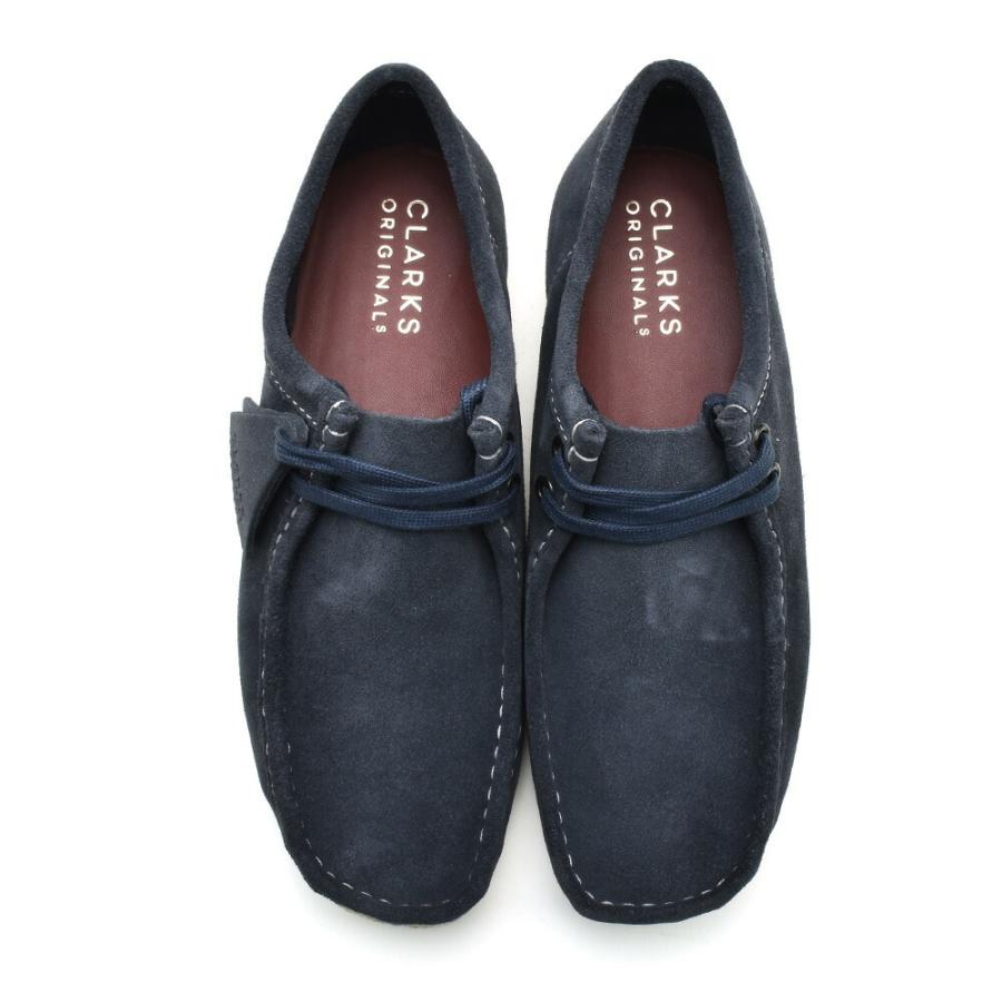 クラークス オリジナルス ワラビー ローカット モカシン シューズ インク スエード ネイビー系 ORIGINALS WALLABEE メンズ｜cloudshoe｜05