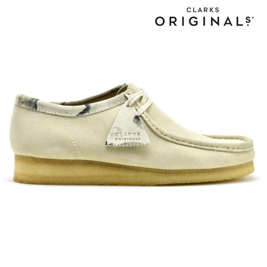 クラークス オリジナルス ワラビー ローカット モカシン シューズ オフホワイト 白 スエード ORIGINALS WALLABEE メンズ｜cloudshoe