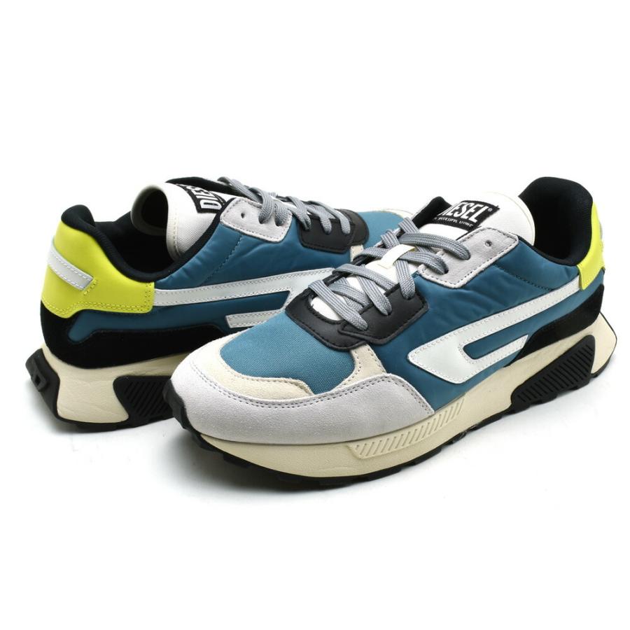 ◆DIESEL ストライプデザイン スニーカー (ブラック&ホワイト柄) ◆ DIESEL（ディーゼル） 【並行輸入品】ディーゼル タイチェ スニーカー