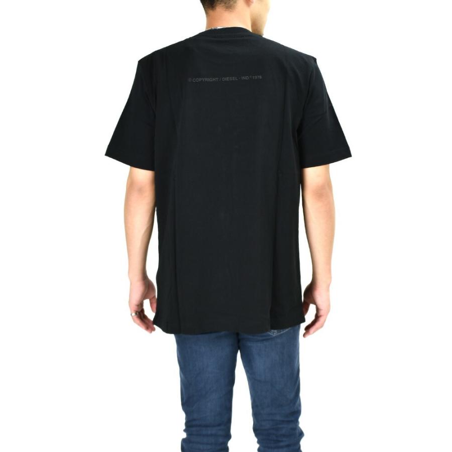 ディーゼル プリントTシャツ カットソー 半袖 クルーネック ブラック 黒 T-SHIRT メンズ DIESEL｜cloudshoe｜03