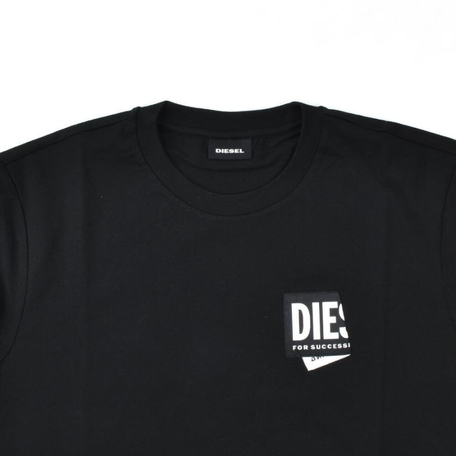 【DISEL】ブラック ホワイト Tシャツ DIESEL ディーゼル Tシャツ メンズ ホワイト ブラック オーバルD