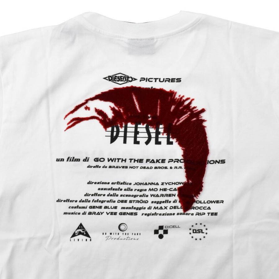 【国内発送】DIESEL Tシャツ 半袖 カットソー 白 a024060pati DIESEL 【SALE】ディーゼル Tシャツ カットソー エンブロイ