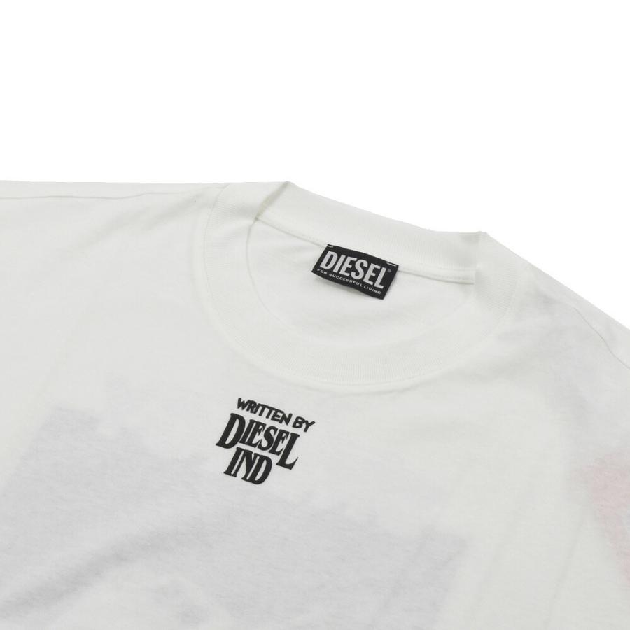 ディーゼル DIESEL Tシャツ メンズ カットソー クルーネック 半袖 プリントT ルーズフィットTシャツ ブラック ホワイト 黒 白 DIESEL T-WASH-G3｜cloudshoe｜05