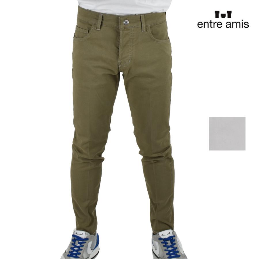 アントレアミ ガガ コットンパンツ メンズ  ストレッチ加工 ガーメントダイ ボタンフライ ホワイト カーキ GAGA/1932 L639 2001 【送料無料】 ENTRE AMIS（アントレ アミ） 【並行輸入品】アントレアミ ガガ