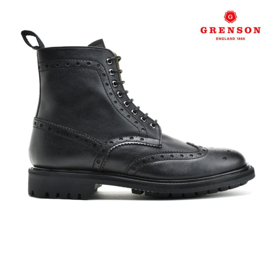 グレンソン フレッド V カントリー ブローグ ブーツ FRED V 112729 ブラック 黒 メンズ カントリーブーツ
