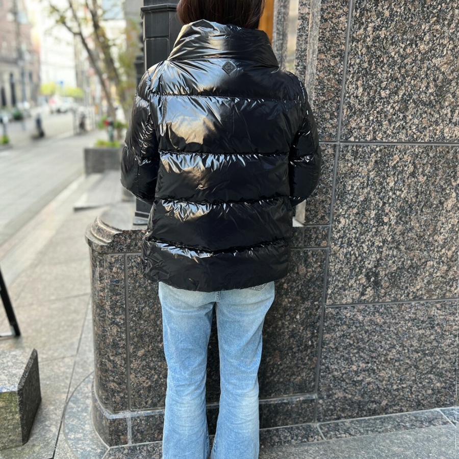 ヘルノ　ダウン　ジャケット　レディース　ブラック　ショート HERNO（ヘルノ） Down Jacket ダウンジャケット フードなし ナイロン