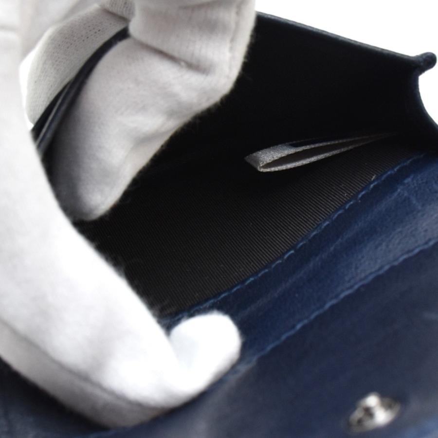 JIMMY CHOO ネイビー/シルバー 名刺入れ ケイシー -Z | シルバー グリッターレザー・カードケース