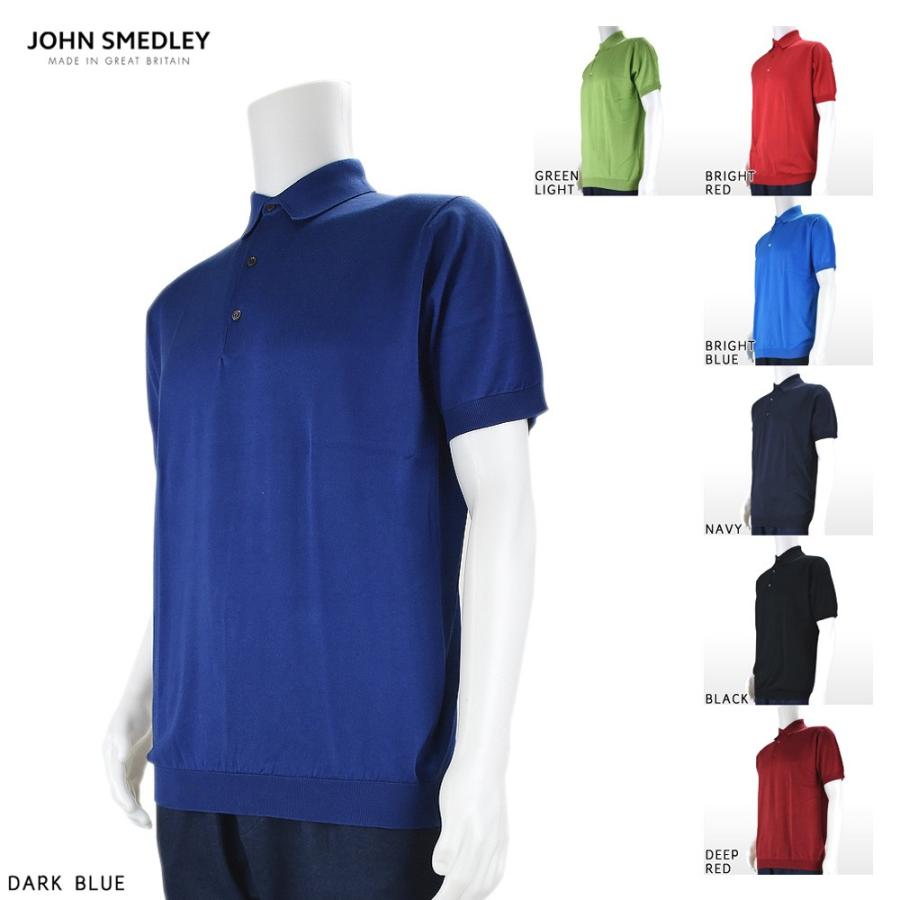 ジョンスメドレー ポロシャツ トップス 半袖 9040ADRIAN ブラック ブライトレッド メンズ JOHN SMEDLEY｜cloudshoe