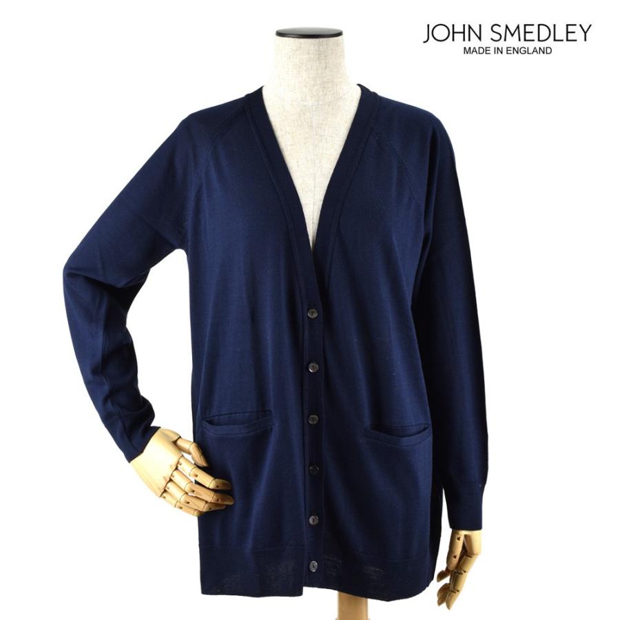 ジョンスメドレー カーディガン ウール シルクネイビー レディース JOHN SMEDLEY 9139 NAVY :js-allie-mid