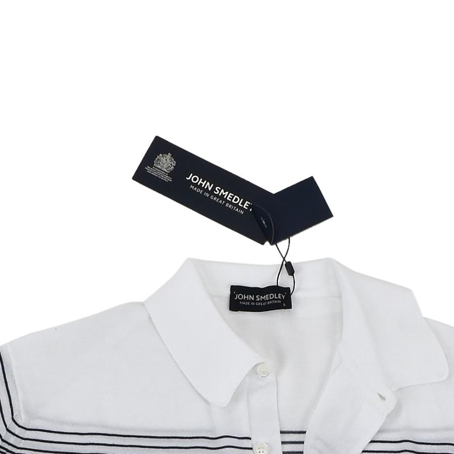 【美品】ジョンスメドレー 半袖 ポロシャツ Sサイズ 現行タグ ホワイト JOHN SMEDLEY 【並行輸入品】ジョンスメドレー ポロシャツ