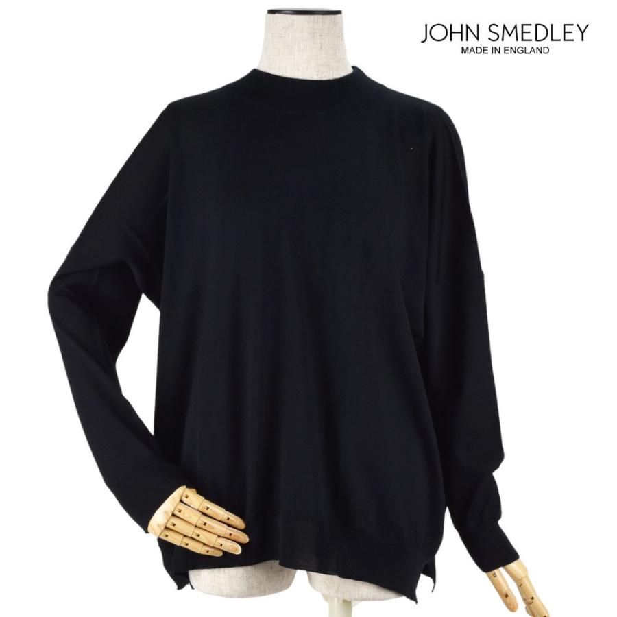 ジョンスメドレー ニット セーター オーシャ カシミヤ混 クルーネック ブラック レディース JOHN SMEDLEY osha-black OSHA