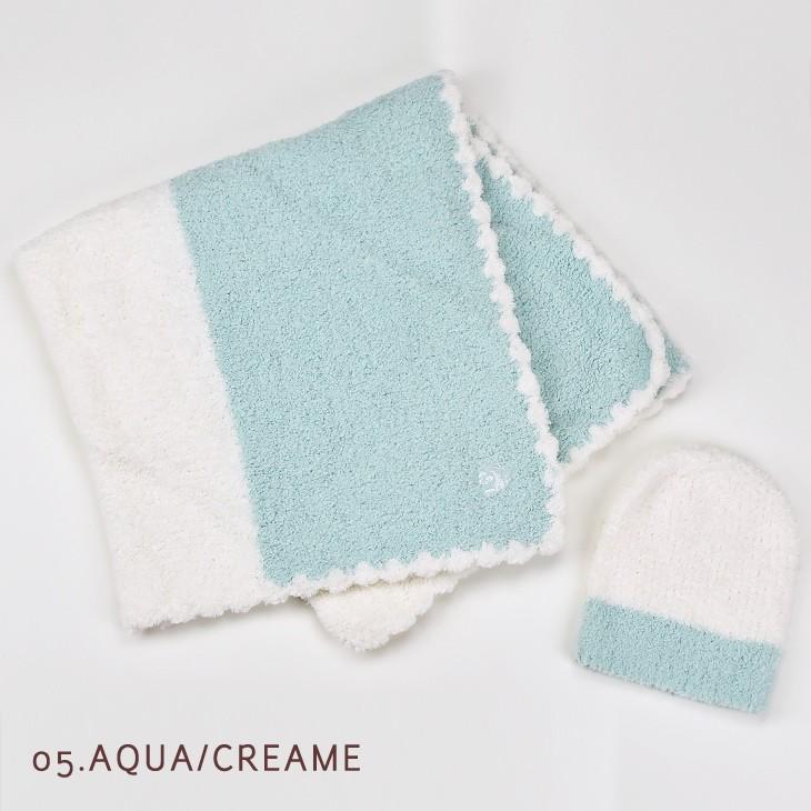 【エレガントで実用的♪】カシウェア Baby Blanket-Rugby Center Stripe w Cap 30x30 男女兼用 ベイビー キャップ ブランケット 出産祝い プレゼント ギフト