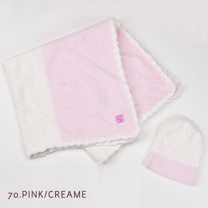 【エレガントで実用的♪】カシウェア Baby Blanket-Rugby Center Stripe w Cap 30x30 男女兼用 ベイビー キャップ ブランケット 出産祝い プレゼント ギフト