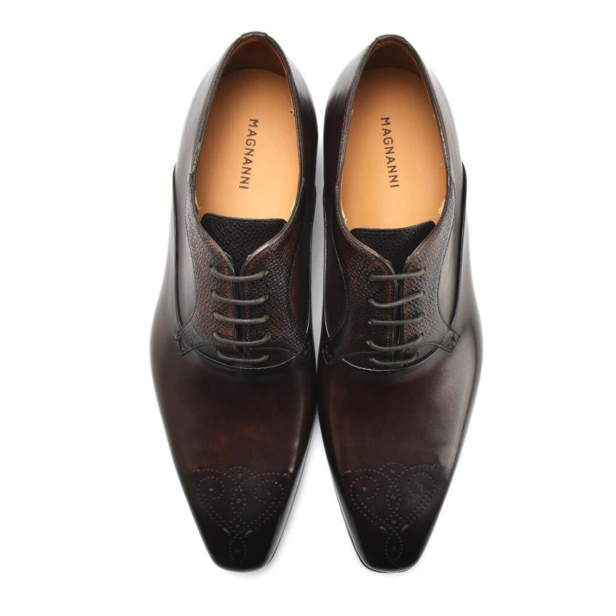 【並行輸入品】マグナーニ MAGNANNI 19534 CAOBA RACE WHOLE 内羽根プレーントゥ レースアップシューズ ドレスシューズ ビジネスシューズ ダークブラウン メンズの画像