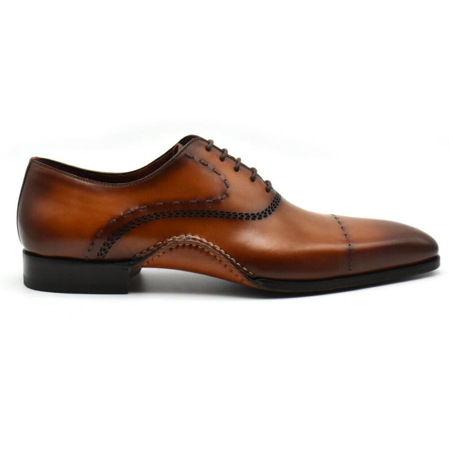 【並行輸入品】マグナーニ MAGNANNI ドレスシューズ メンズ ビジネスシューズ ダブルオパンカ ステッチキャップトウ オックスフォード 革靴 ブラウン 23127の画像