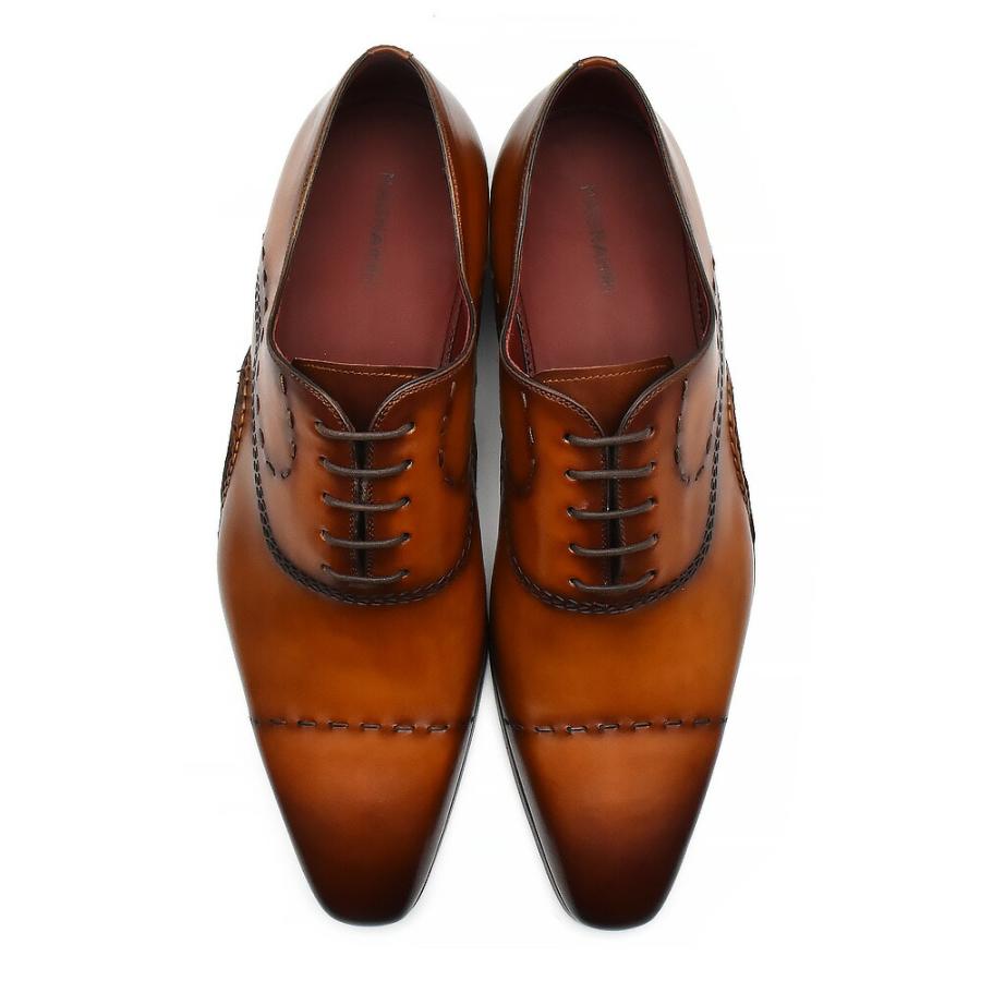 【並行輸入品】マグナーニ MAGNANNI ドレスシューズ メンズ ビジネスシューズ ダブルオパンカ ステッチキャップトウ オックスフォード 革靴 ブラウン 23127の画像