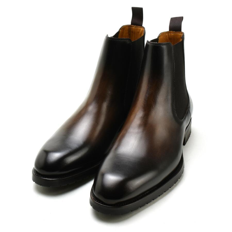 BROWN】マグナーニ サイドゴアブーツ メンズ チェルシーブーツ 革靴
