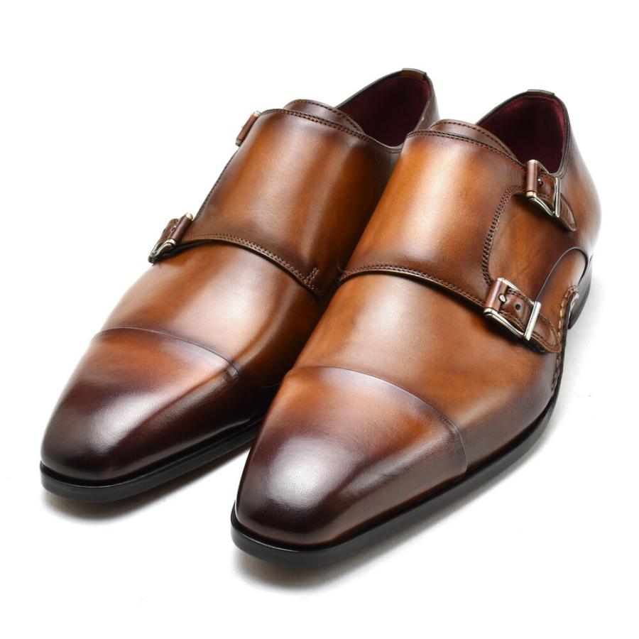 【並行輸入品】マグナーニ 革靴 オパンカ製法 ドレスシューズ ビジネスシューズ 紳士靴 ダブルモンク ブラウン 茶 CUERO 23808DO メンズ MAGNANNIの画像