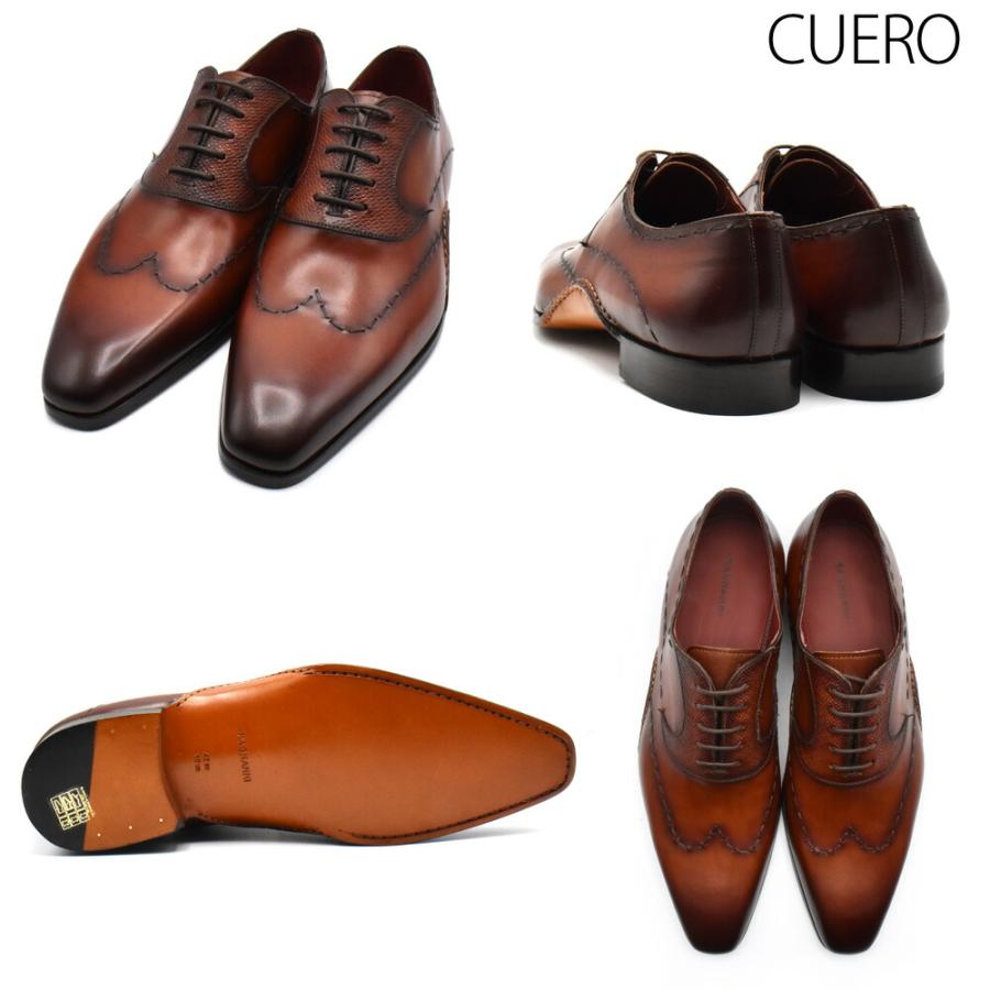 【並行輸入品】マグナーニ MAGNANNI ドレスシューズ メンズ ビジネスシューズ ダブルオパンカ ステッチウイングチップ ブラック ブラウン 25470の画像