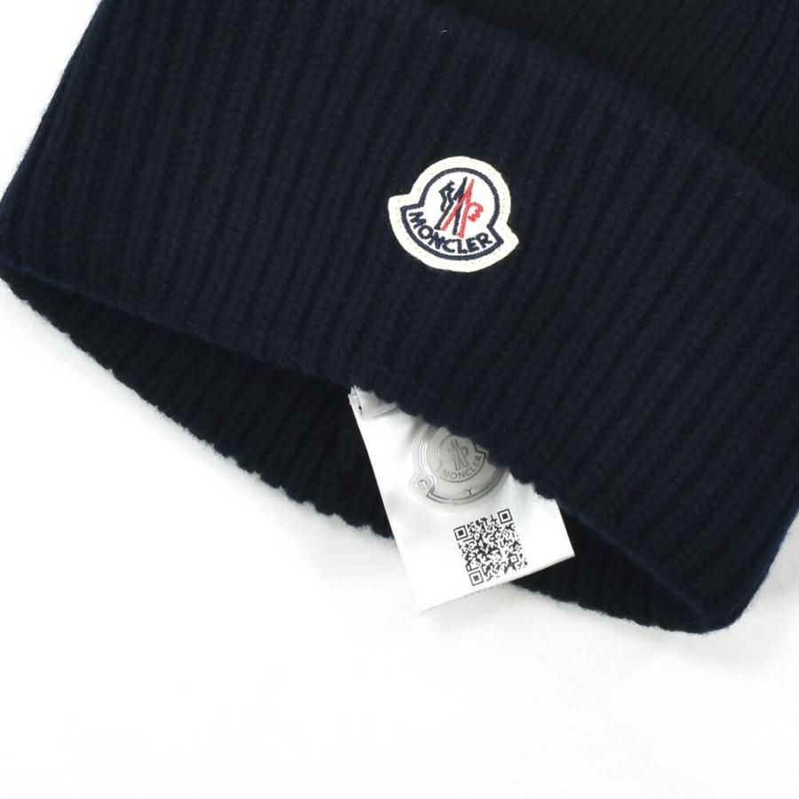 モンクレール ニットキャップ メンズ ビーニー ニット帽 ウール カシミヤ ロゴ ネイビー ブラック BERRETOO TRICOT MONCLER【送料無料】｜cloudshoe｜06