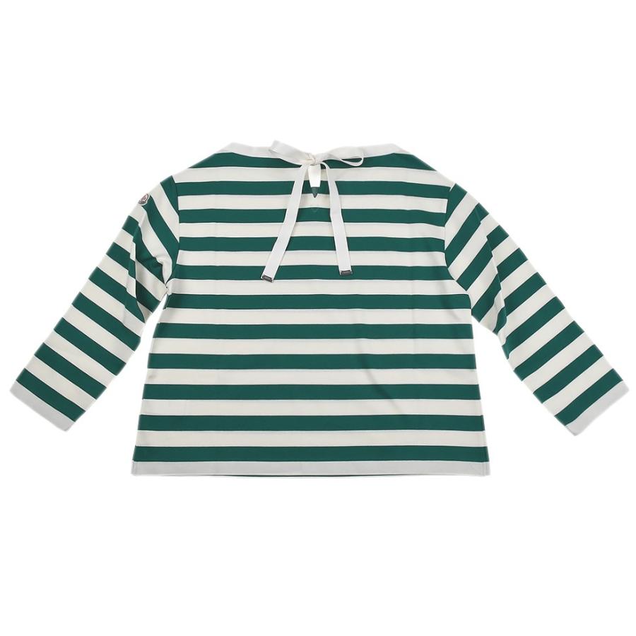 新品MONCLER Tシャツ グリーンボーダー MONCLER モンクレール ボーダー Tシャツ ホワイト グリーン