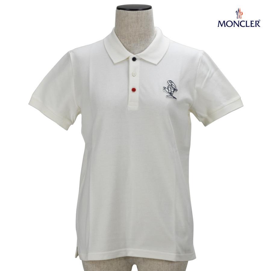 MONCLER モンクレール ポロシャツ 半袖 ワッペン ホワイト レディース MONCLER 【並行輸入品】モンクレール トップス ポロシャツ 半袖