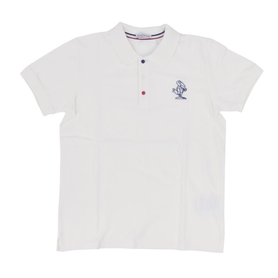 MONCLER モンクレール ポロシャツ 半袖 ワッペン ホワイト レディース MONCLER 【並行輸入品】モンクレール トップス ポロシャツ 半袖
