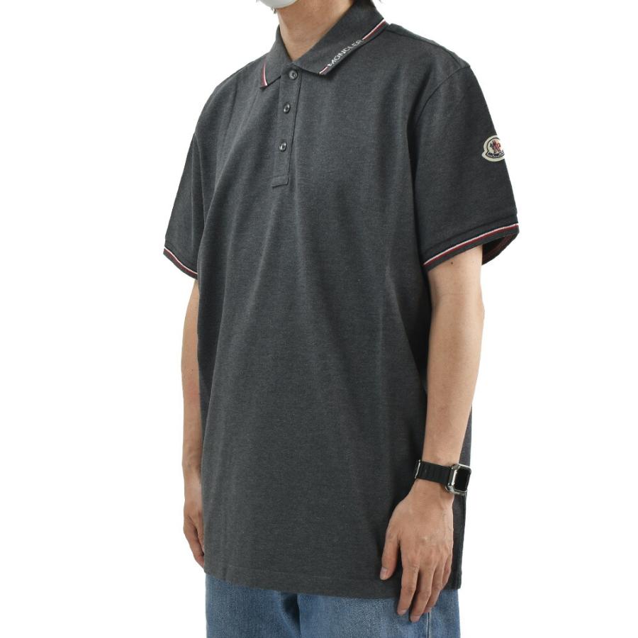 【SALE】【並行輸入品】モンクレール MONCLER ポロシャツ メンズ 半袖 ロゴワッペン 鹿の子 ホワイト グレー ブラック SS POLOの画像