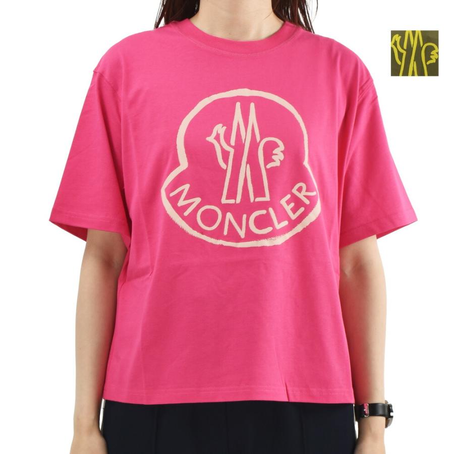 MONCLER - MONCLER / モンクレール | コットンクルーネックTシャツ | XS | ピンク | レディース MONCLER モンクレール Tシャツ レディース 半袖 カットソー