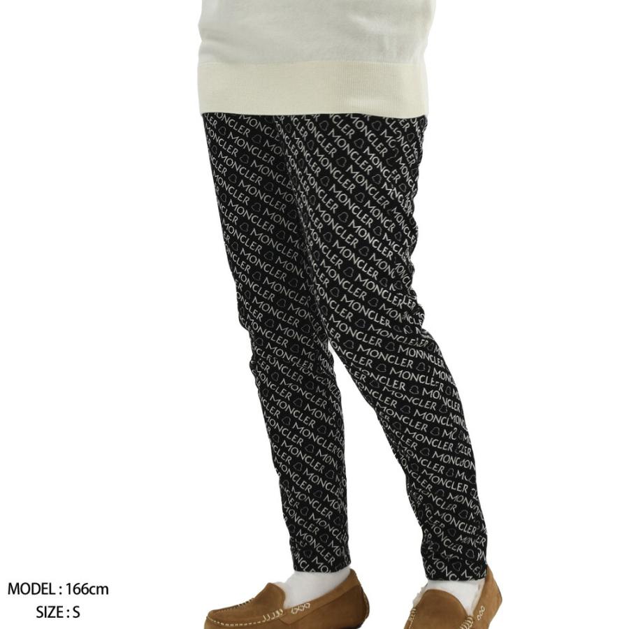 【並行輸入品】モンクレール レギンスパンツ レディース ロゴプリント コットン ブラック 黒 LEGGINGS MONCLER 【送料無料】 | MONCLER | 01